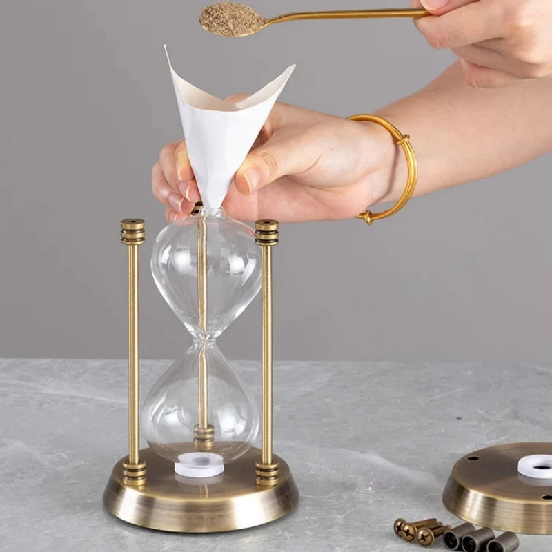 sablier en verre avec piliers décoration de bureau minuterie élégante - vue 2 sur 15