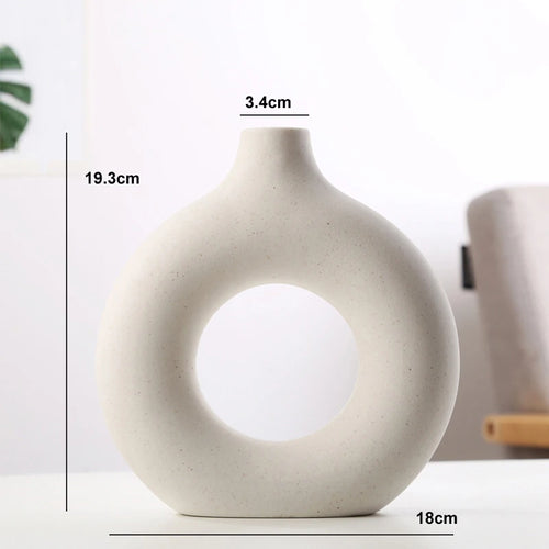 vase circulaire en céramique pour décoration intérieure et fleurs - vue 11 sur 12