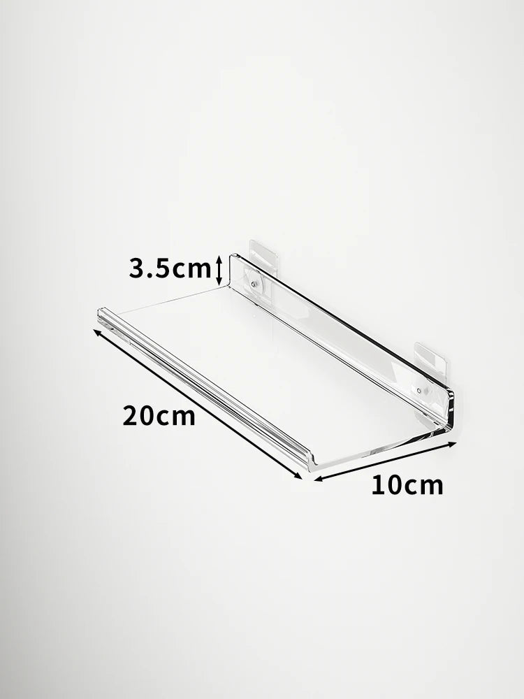 étagère murale flottante en acrylique transparent pour rangement organisé - vue 24 sur 57