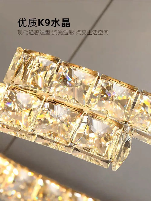 Modern Luxury K9 Crystal Led Chandelier In Dining Room, Nordic Living Room, Kitchen Lights, Bar, Bedroom Lighting Chandelier - vue 6 sur 13