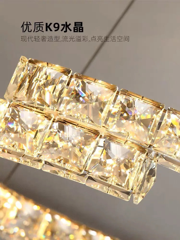 Modern Luxury K9 Crystal Led Chandelier In Dining Room, Nordic Living Room, Kitchen Lights, Bar, Bedroom Lighting Chandelier - vue 5 sur 13