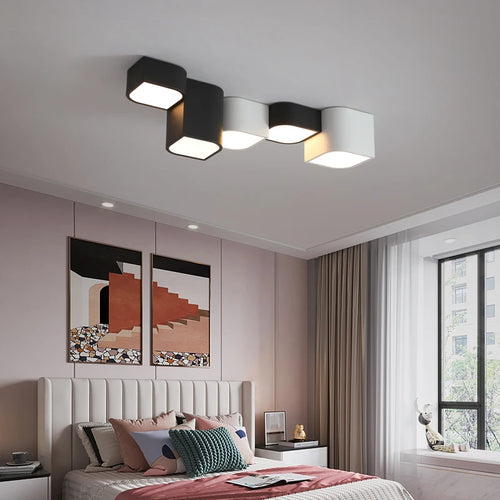 Lustre Lumières Géométrique Simple Moderne Luminaire Décor - vue 4 sur 15