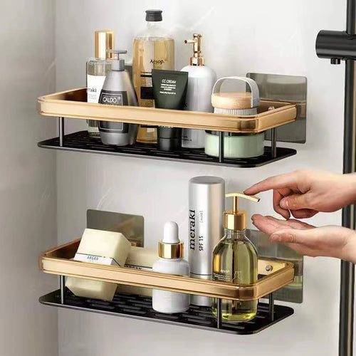 etagère murale de rangement sans perçage pour shampoing et maquillage - vue 2 sur 10