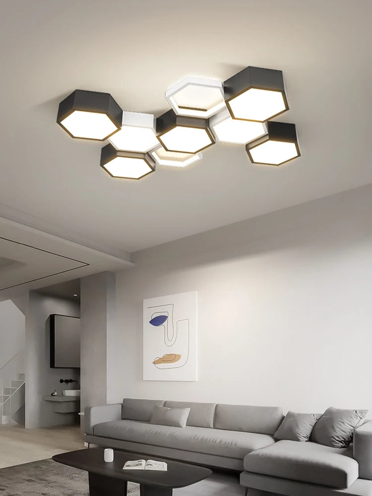 plafonnier design en nid dabeille pour intérieur créatif - vue 3 sur 18