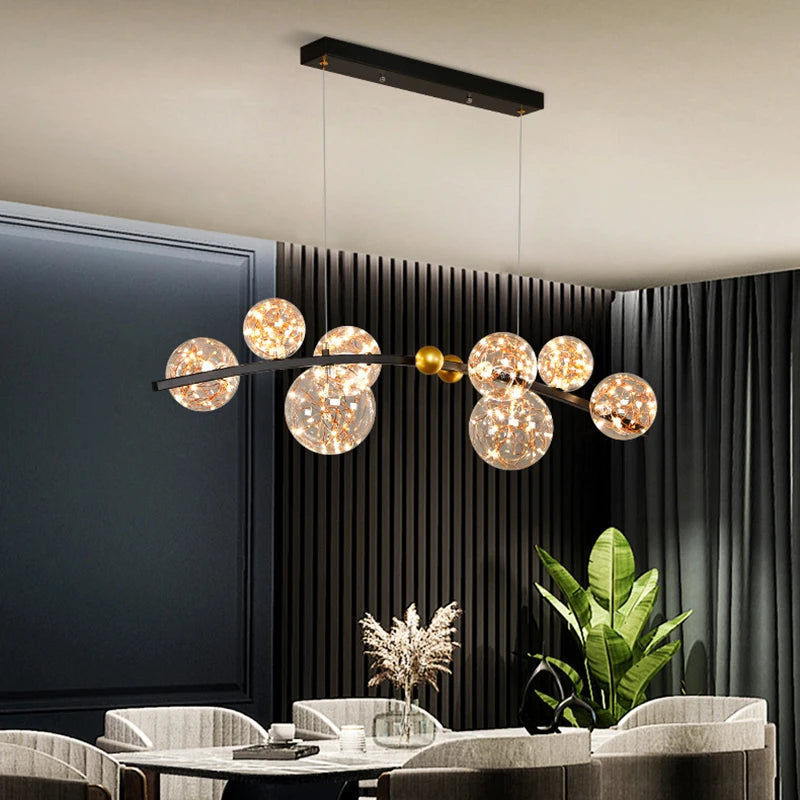 suspension nordiques en verre led pour décoration intérieure - vue 3 sur 6