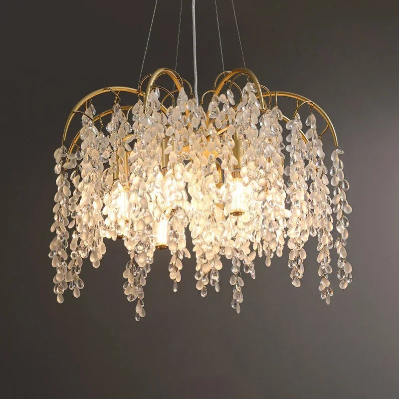 lustre en cristal doré pour un éclairage luxueux intérieur - vue 4 sur 11