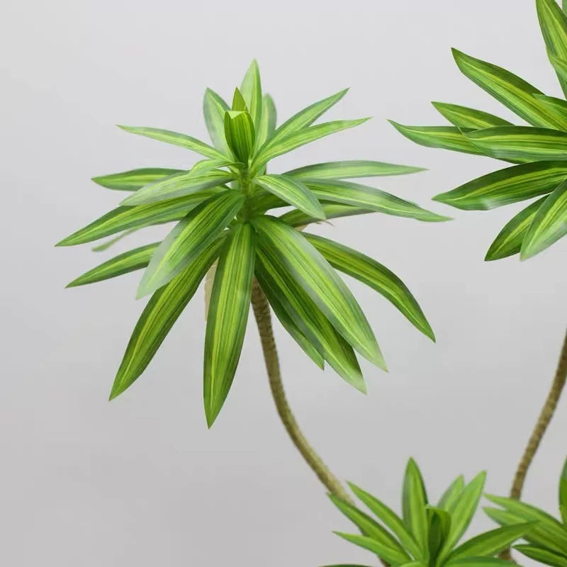 plante tropicale en pot avec palmier et bambou décoratif - vue 5 sur 18
