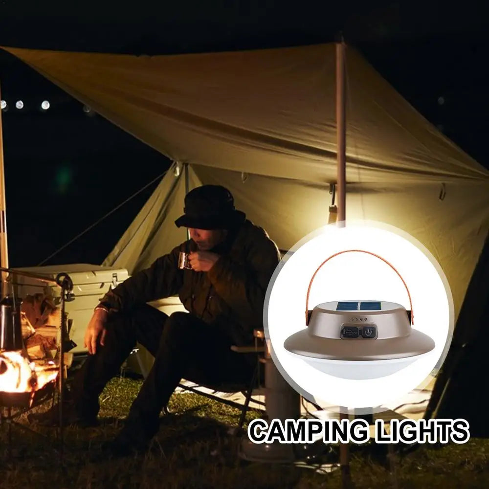 lampe de camping solaire led rechargeable 3 modes étanche portable - vue 5 sur 8