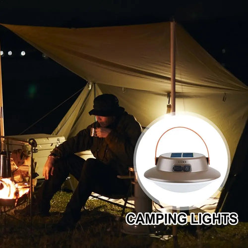 lampe de camping solaire led rechargeable 3 modes étanche portable - vue 5 sur 8