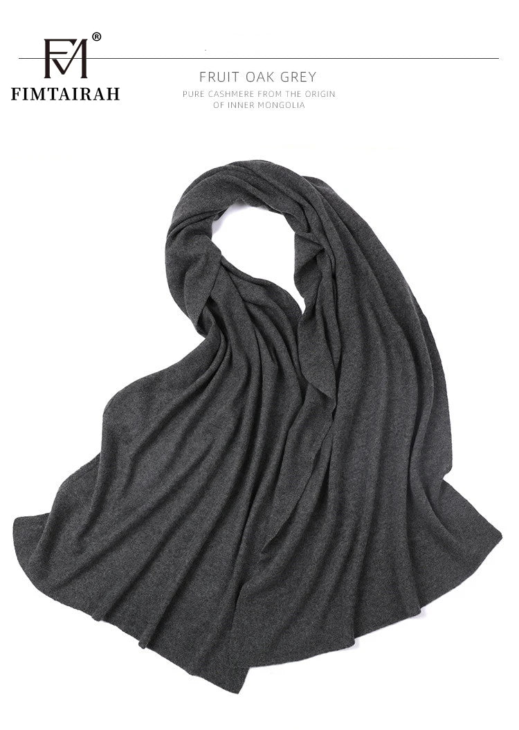 Echarpe cachemire pur maille elegante a franges hiver - vue 7 sur 7