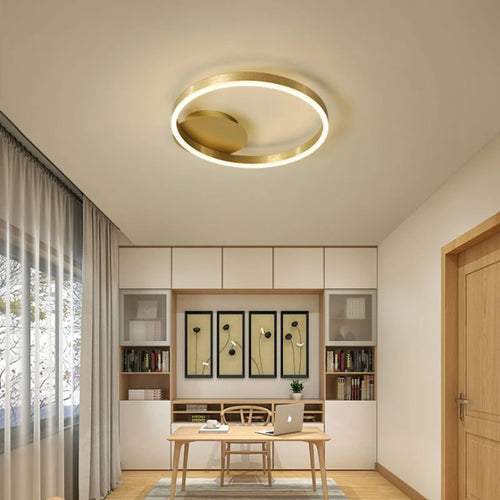 Modern LED super bright circular ceiling light in living room, Nordic restaurant light, minimalist bedroom ceiling light fixture - vue 3 sur 7