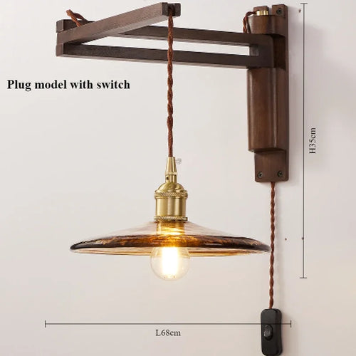 lampe moderne en bois de noyer avec lumière led décorative - vue 21 sur 21