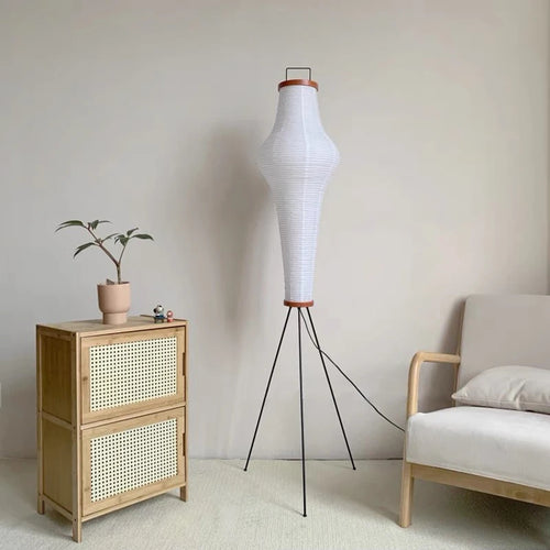 lampadaire led en papier de riz design japonais pour intérieur - vue 3 sur 7