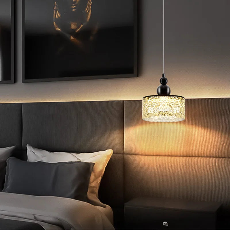 lustre led style 	 en résine et métal ajustable - vue 1 sur 7