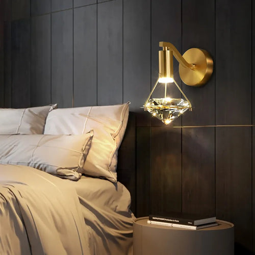 applique murale cuivre luxe minimaliste chambre lampe chevet 5w chaud - vue 5 sur 8