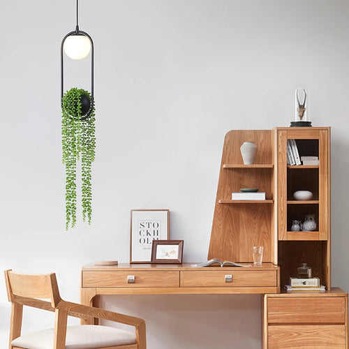 suspension moderne en forme de plante nordique en fer led - vue 4 sur 7