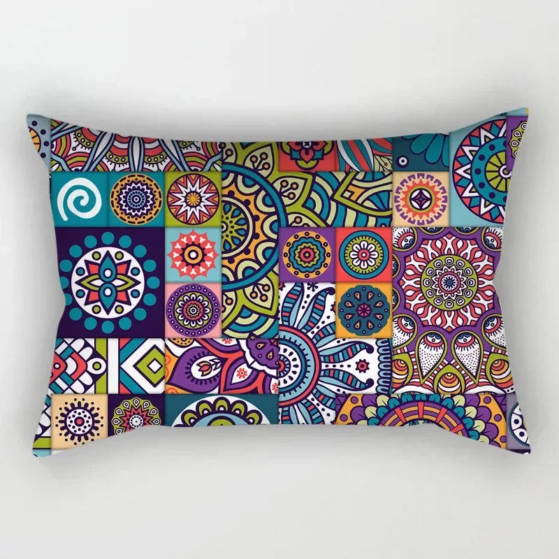 housse de coussin ethnique vintage motif mandala décoratif