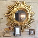 miroir décoratif mural sun apolo art designs or argent