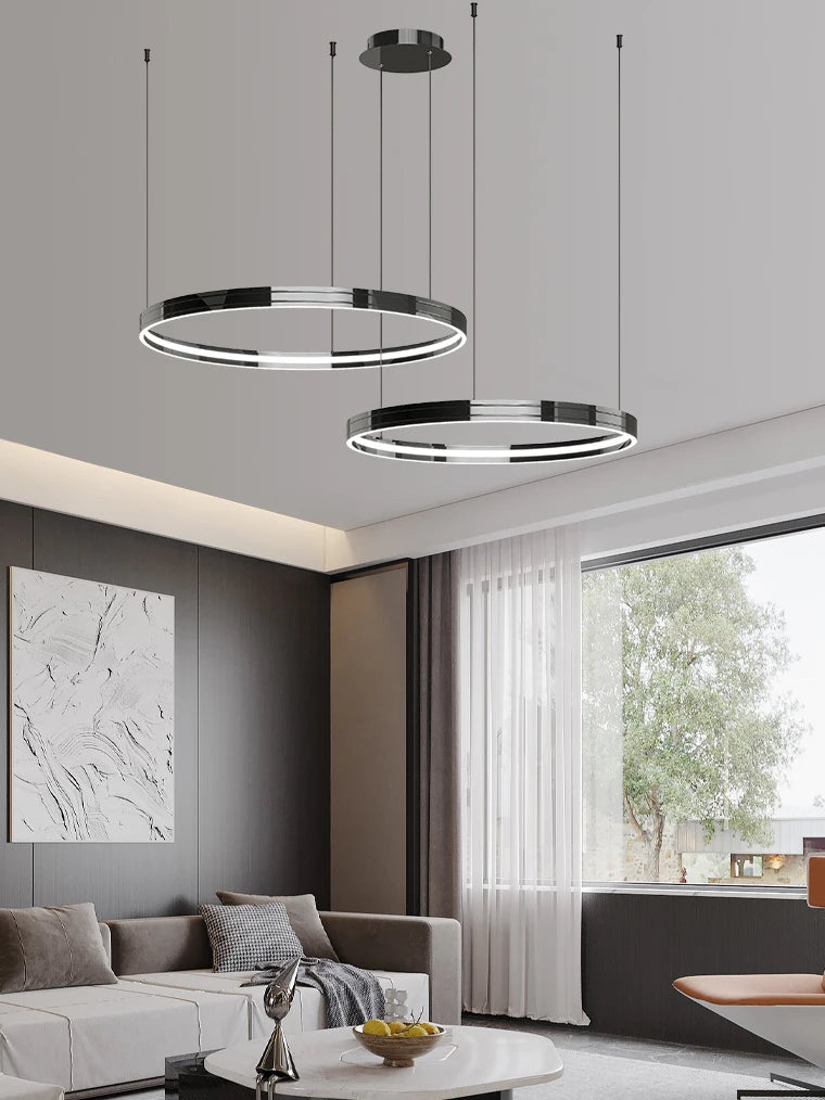 lustre moderne en métal pour éclairage intérieur élégant - vue 2 sur 16