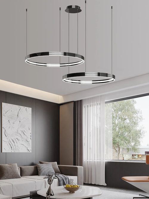 lustre en anneau moderne pour éclairage intérieur décoratif - vue 3 sur 16