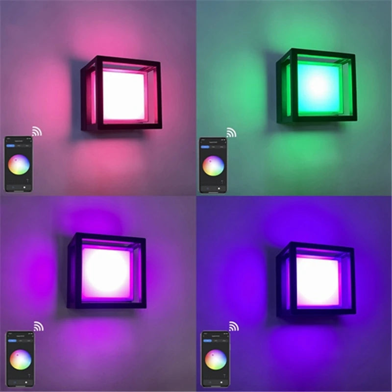 applique murale led intelligente extérieure connectée étanche pour jardin - vue 5 sur 9