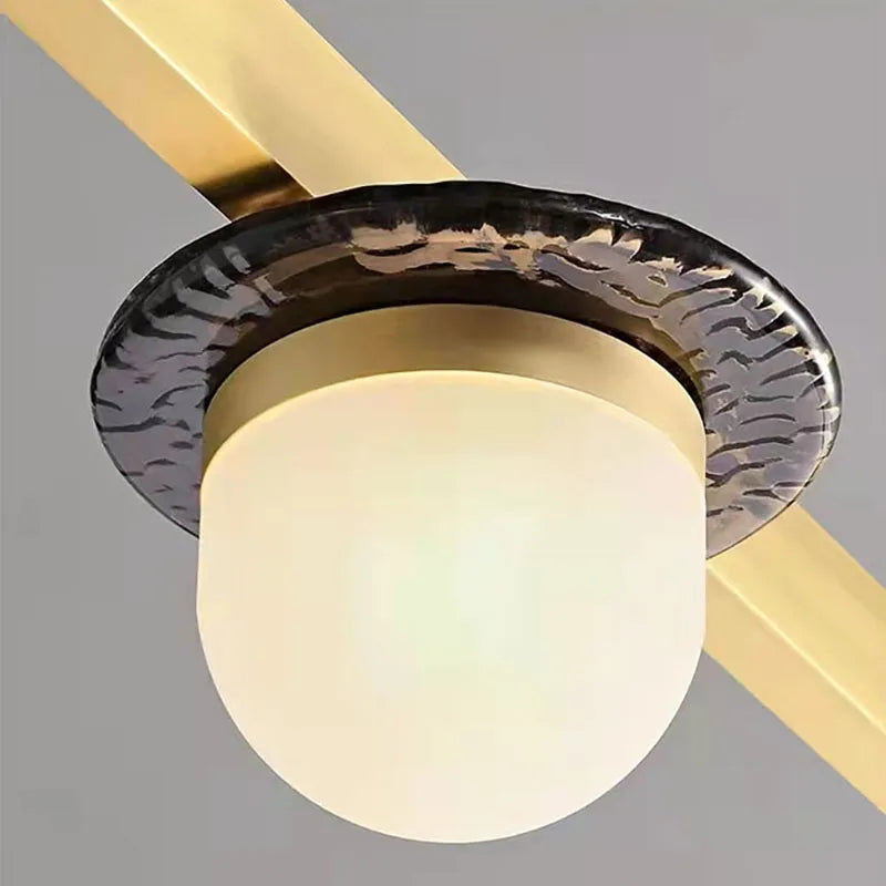 lustre led art déco style 	 suspension - vue 5 sur 8