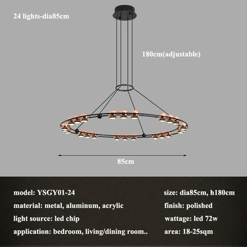lustre led créatif italien en forme de haricot pour décoration intérieure - vue 13 sur 15