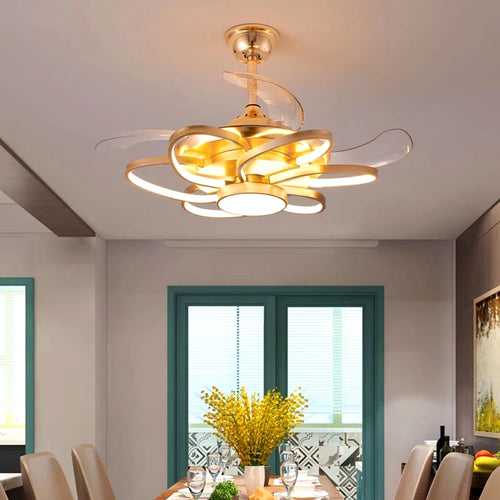 Plafonnier LED moderne avec ventilateur de plafond sans pales - vue 7 sur 12