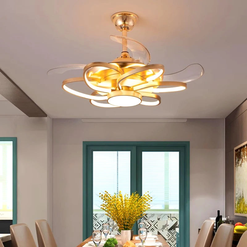 Plafonnier LED moderne avec ventilateur de plafond sans pales - vue 6 sur 12