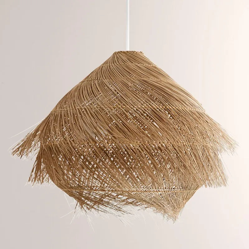 Rotin E27 suspension Led lumières japonais Wasabi suspendus lustre luminaires nordique salle à manger suspension lampe Led lumière intérieure - vue 3 sur 14