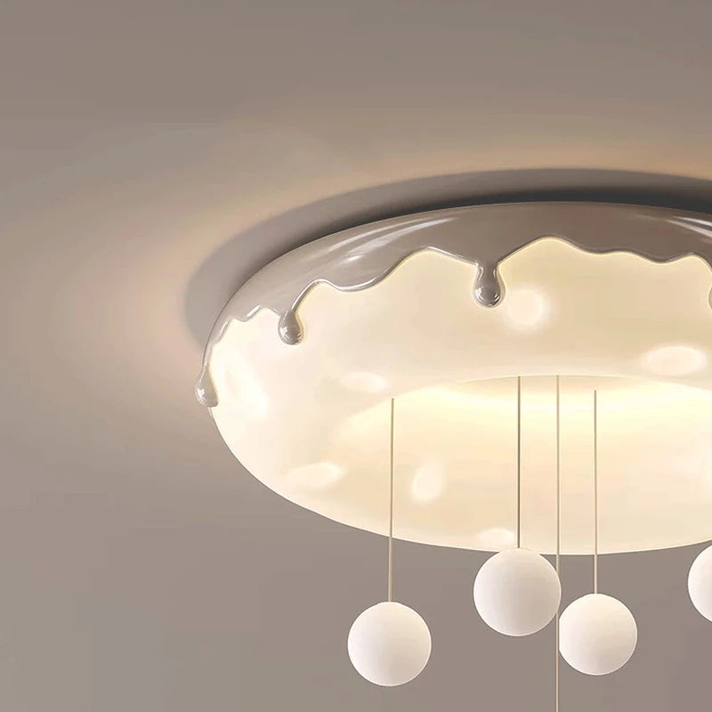 Macron Coloful Donuts Lamp 42cm 52cm Bedroom Ceiling Light White Pink Green Coffee Children‘s Room Chandelier Lights Indoor LED - vue 6 sur 23