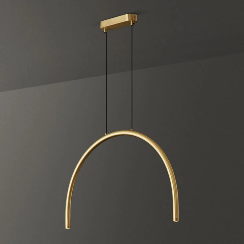 suspension modernes en laiton doré 2/4/6 led hauteur réglable - vue 4 sur 7