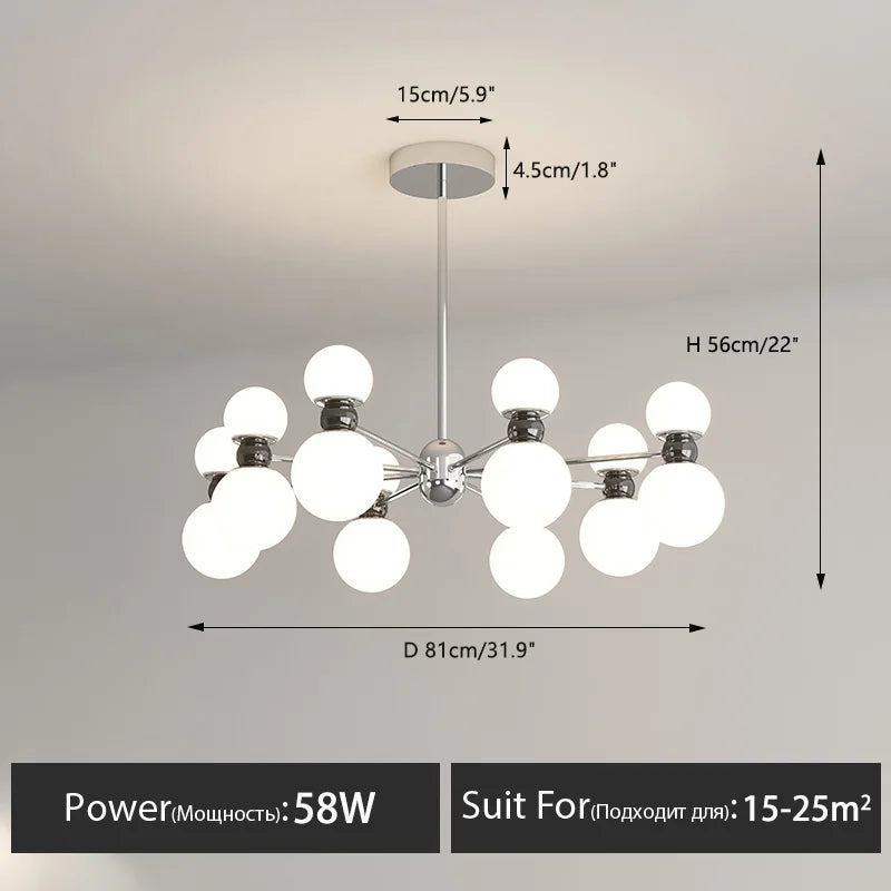 lustre suspendu dimmable pour décoration intérieure moderne - vue 9 sur 15
