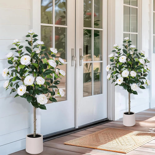 arbre camélia artificiel bonsaï décoratif pour fêtes et Noël - vue 2 sur 10