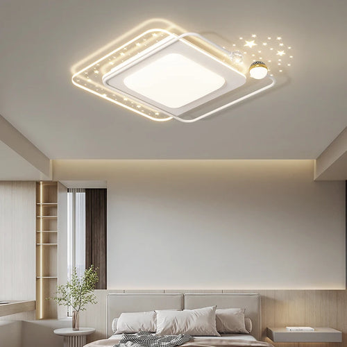 plafonnier led encastré télécommande intelligente éclairage étoilé nordique - vue 2 sur 11