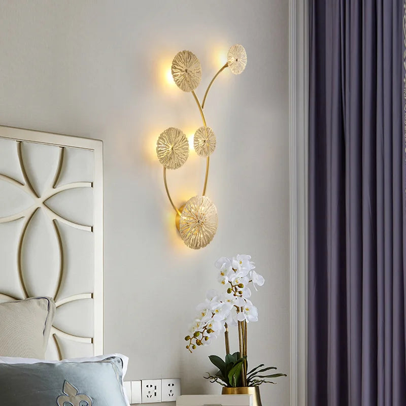 applique murale led dorée design moderne décoration intérieure - vue 3 sur 17