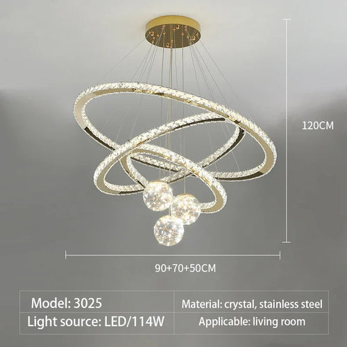 lustre moderne en cristal à led avec finition dorée étoile - vue 9 sur 13