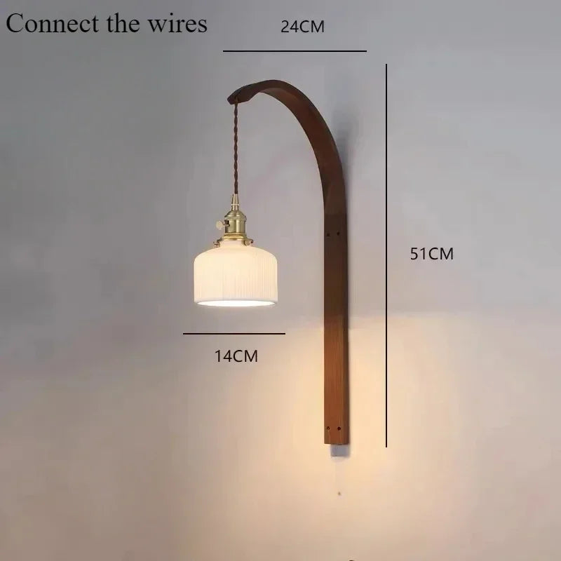 lampe moderne en bois de noyer avec lumière led décorative - vue 16 sur 21