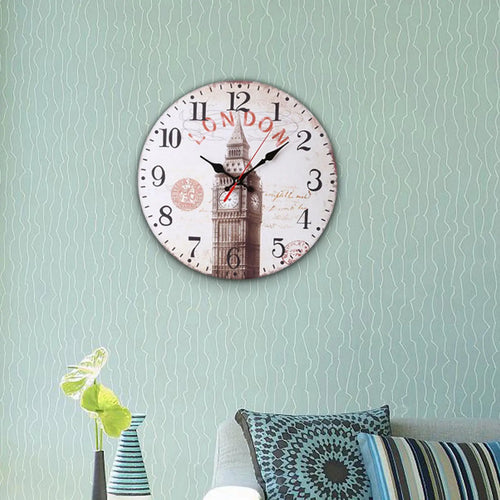 horloge murale en bois style européen silencieuse pour bureau et école - vue 9 sur 11