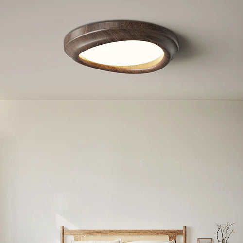 plafonnier led encastré imitation noyer spectre complet moderne - vue 3 sur 12