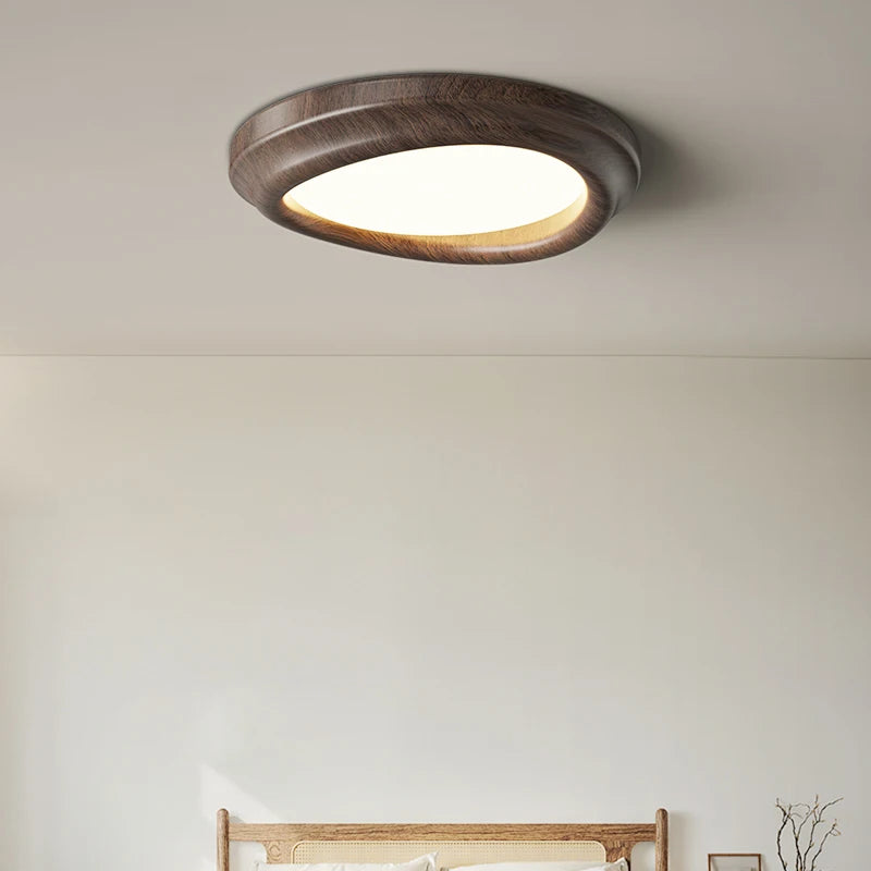 plafonnier led encastré imitation noyer spectre complet moderne - vue 3 sur 12