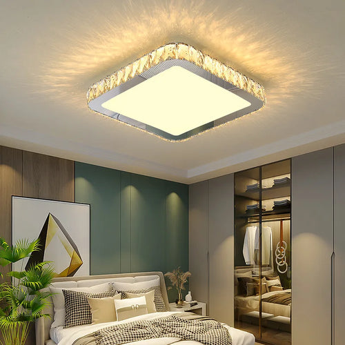 plafonnier led rond en cristal k9 design nordique luxueux romantique et chaleureux - vue 3 sur 28