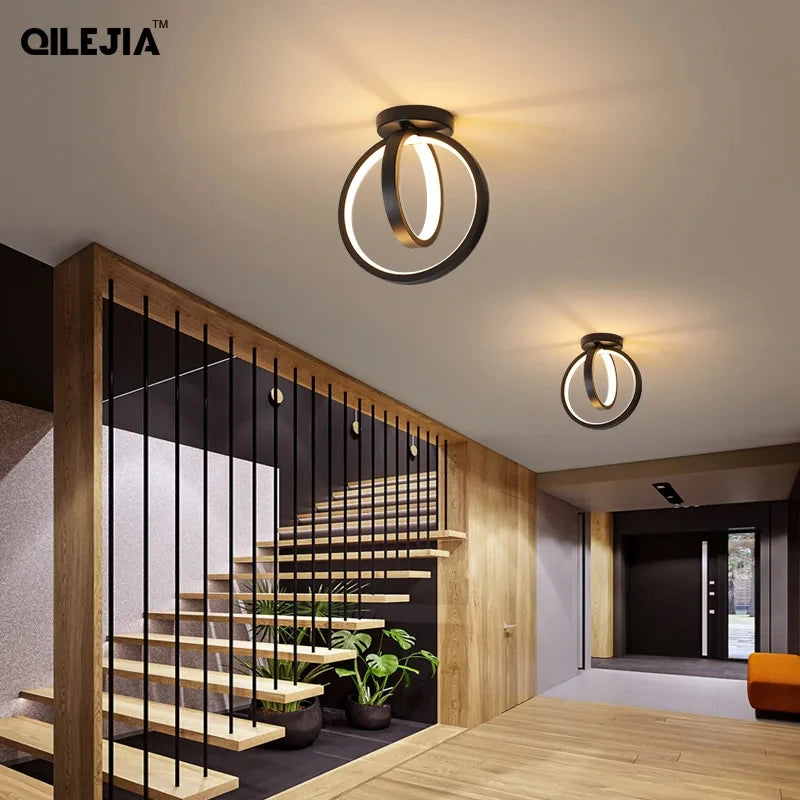 lustre led simple en forme d'anneau pour maison - vue 4 sur 17