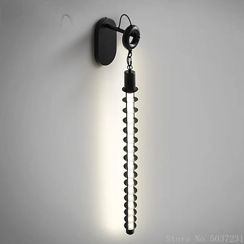 Applique murale led vintage industriel en fer avec chaîne créative - vue 7 sur 8