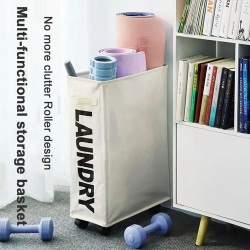 panier à linge pliable avec roulettes pour rangement divers - vue 5 sur 8