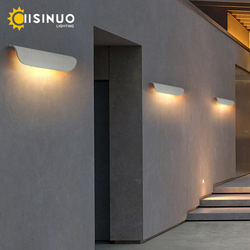 Applique murale extérieure extérieure IP65 étanche LED luminaires muraux finition blanche lumière en aluminium pour porte d'entrée de porche - vue 6 sur 10