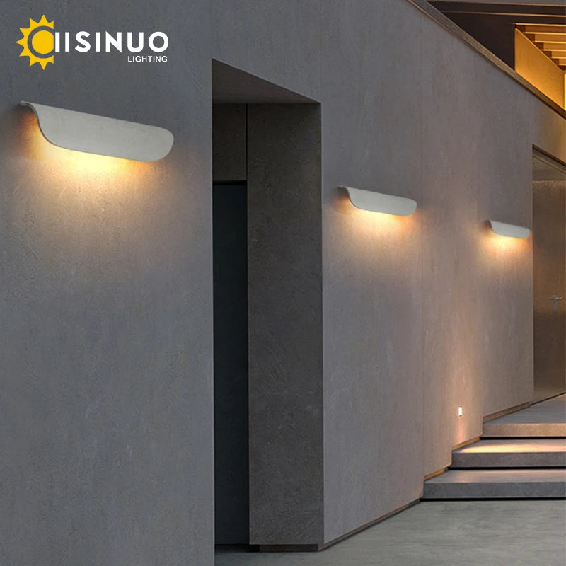Applique murale extérieure extérieure IP65 étanche LED luminaires muraux finition blanche lumière en aluminium pour porte d'entrée de porche - vue 6 sur 10