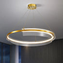 lustre design led de luxe avec anneau simple dimmable
