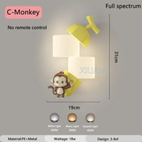 applique murale animaux singe lapin panda décorative pour enfants