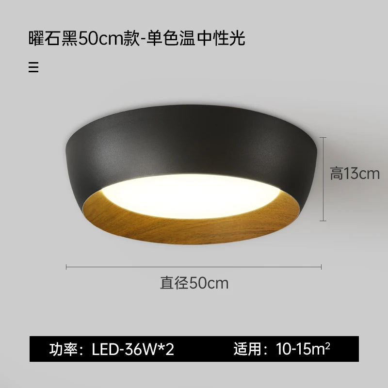 plafonnier led moderne réglable en fer et bois minimaliste italien - vue 6 sur 8